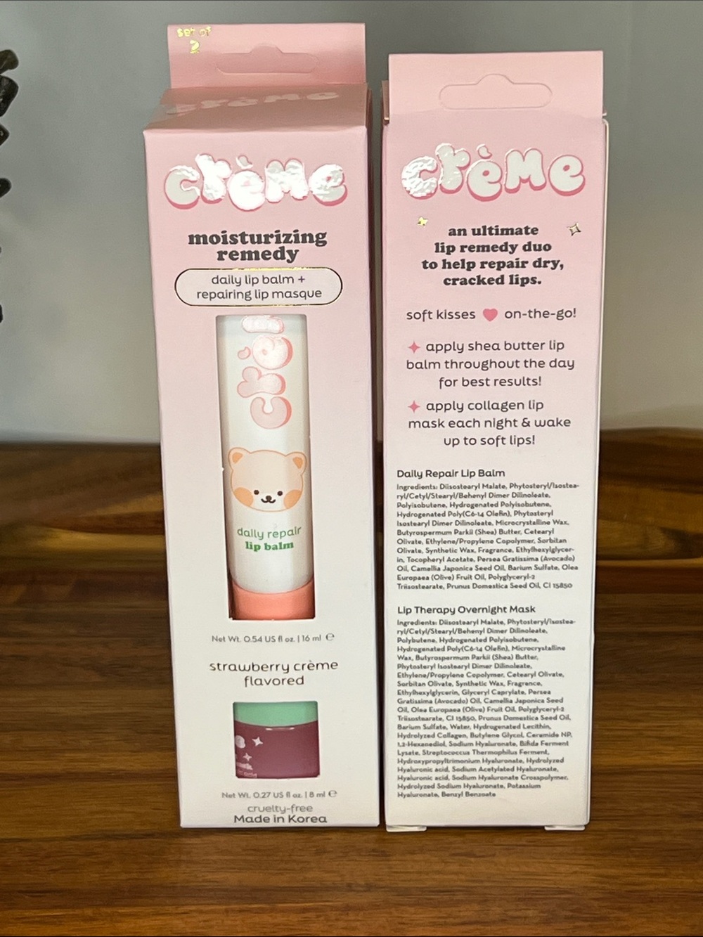 BUY NOW 2 pack - Crème Shop Moisturizing Remedy Daily Lip Balm + Mask